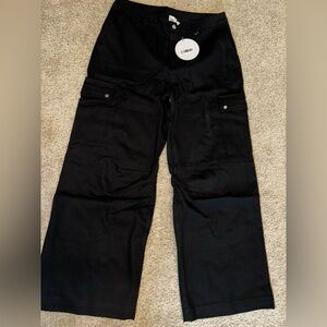 princess polly fallout mid rise cargo pants black